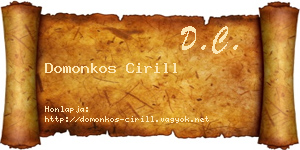 Domonkos Cirill névjegykártya